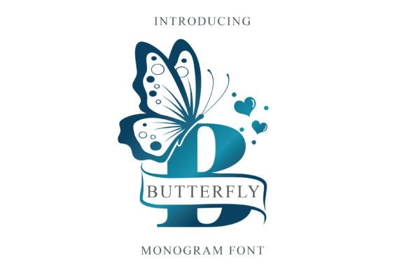 Butterfly Monogra: Elegant Decorative Font for Creative Design
