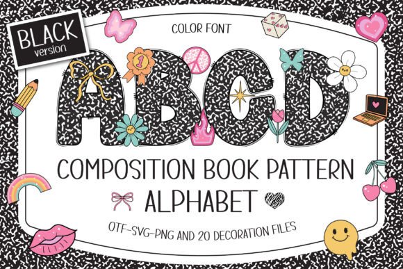 Composition Book Pattern: A Nostalgic Font for Modern Creations