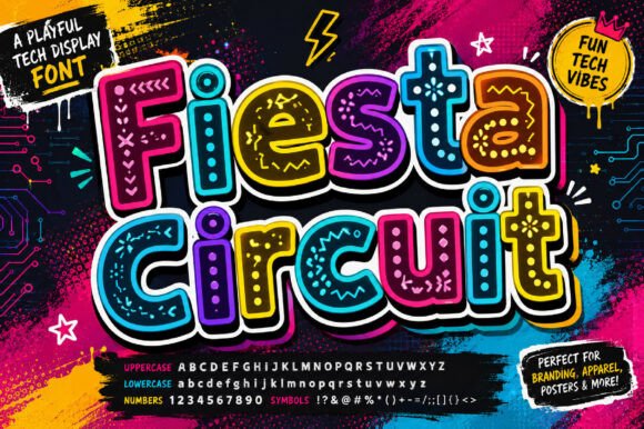 Fiesta Circuit: Your Futuristic Font for Bold Design