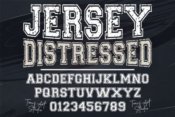 Jersey Distressed: A Bold Varsity Font for Athletic Designs