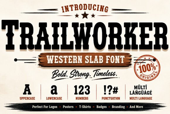 Trailworker: A Vintage Western Slab Font